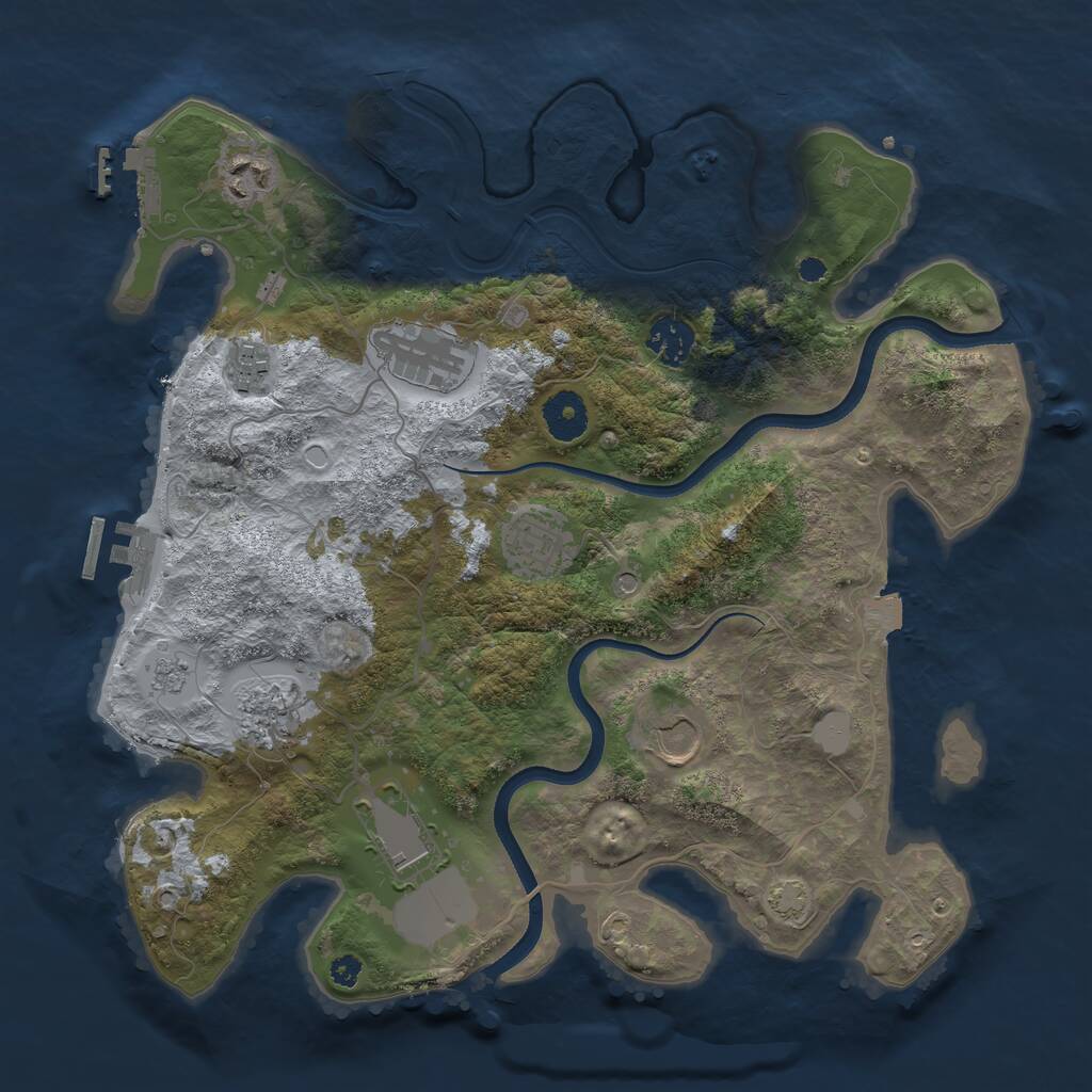 Rust Map: Procedural Map, Size: 3500, Seed: 1768386309, 14 Monuments