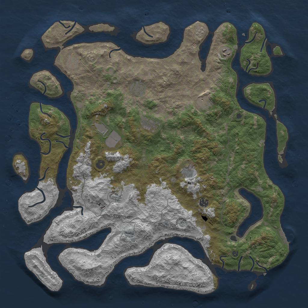 Rust Map: Procedural Map, Size: 5015, Seed: 2147483647, 14 Monuments