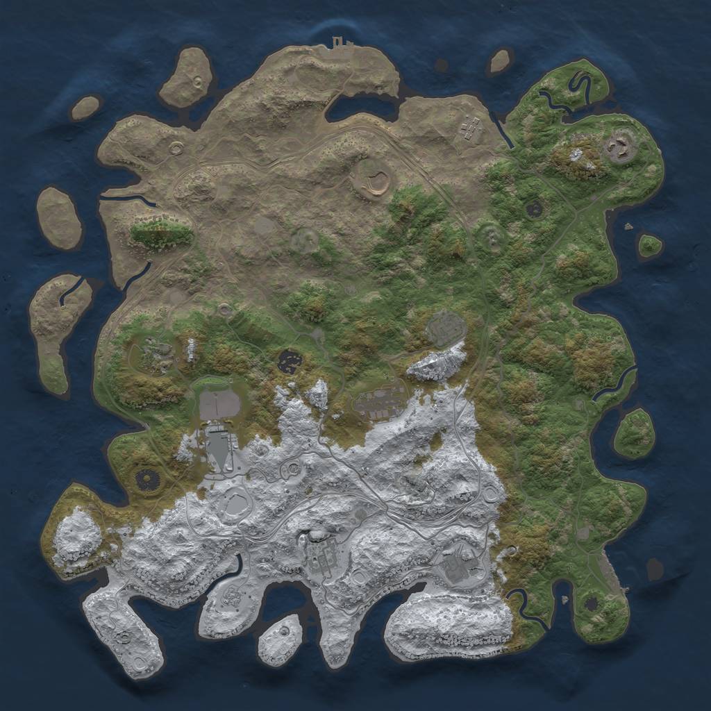 Rust Map: Procedural Map, Size: 4500, Seed: 9456131, 19 Monuments