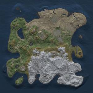 Thumbnail Rust Map: Procedural Map, Size: 3500, Seed: 45835711, 16 Monuments