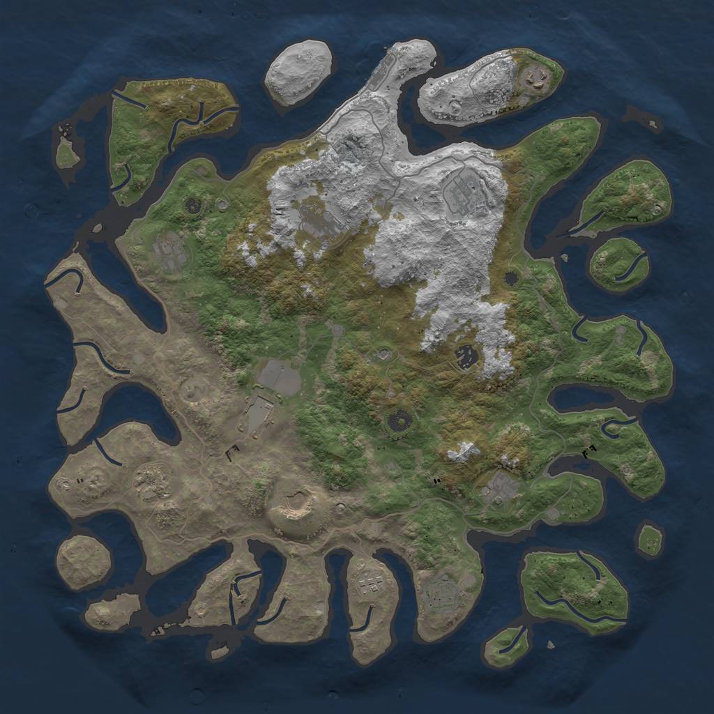 Rust Map: Procedural Map, Size: 4600, Seed: 9876650, 15 Monuments