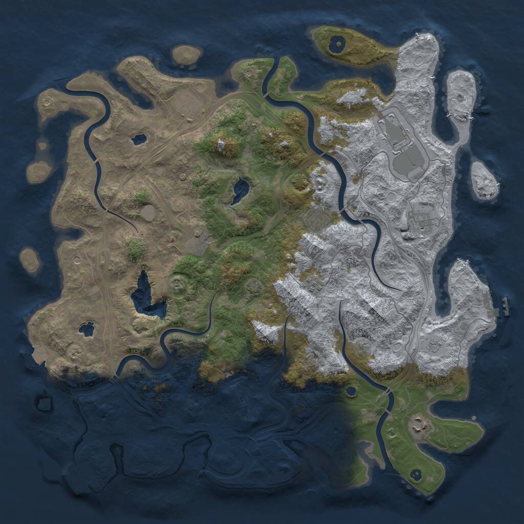Rust Map: Procedural Map, Size: 4500, Seed: 6523, 13 Monuments
