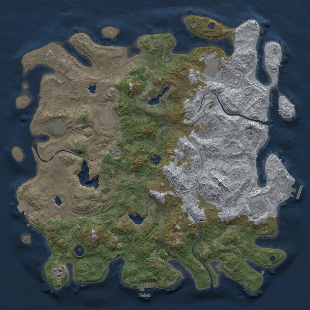 Rust Map: Procedural Map, Size: 4500, Seed: 6523, 14 Monuments