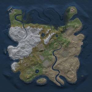 Thumbnail Rust Map: Procedural Map, Size: 3500, Seed: 649546, 16 Monuments