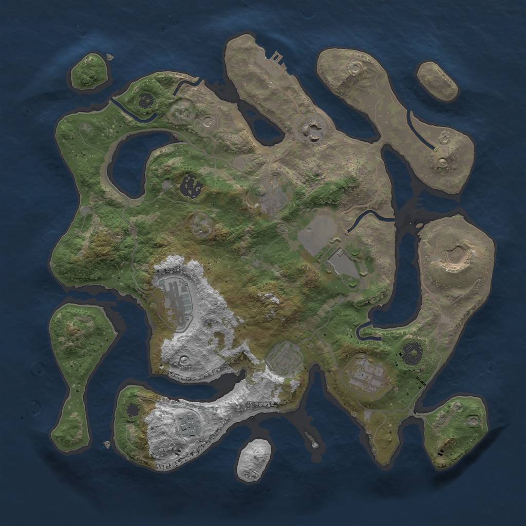 Rust Map: Procedural Map, Size: 3500, Seed: 30048119, 13 Monuments