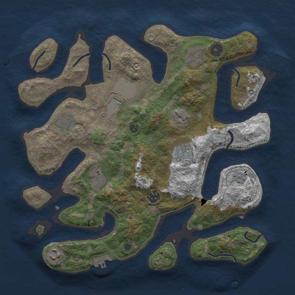 Rust Map: Procedural Map, Size: 3500, Seed: 1003113, 11 Monuments