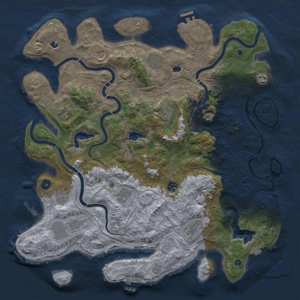 Rust Map: Procedural Map, Size: 4500, Seed: 160689, 17 Monuments