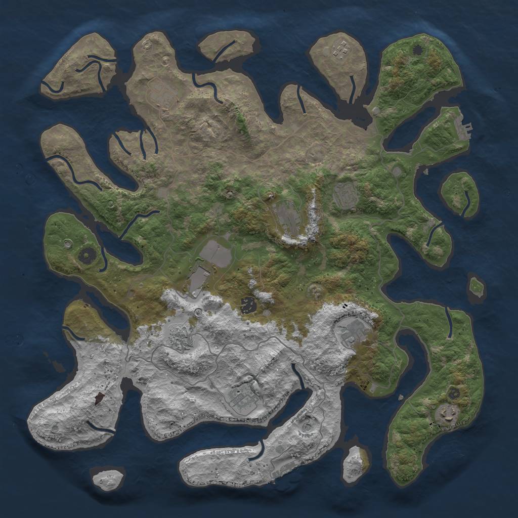 Rust Map: Procedural Map, Size: 4500, Seed: 160689, 15 Monuments