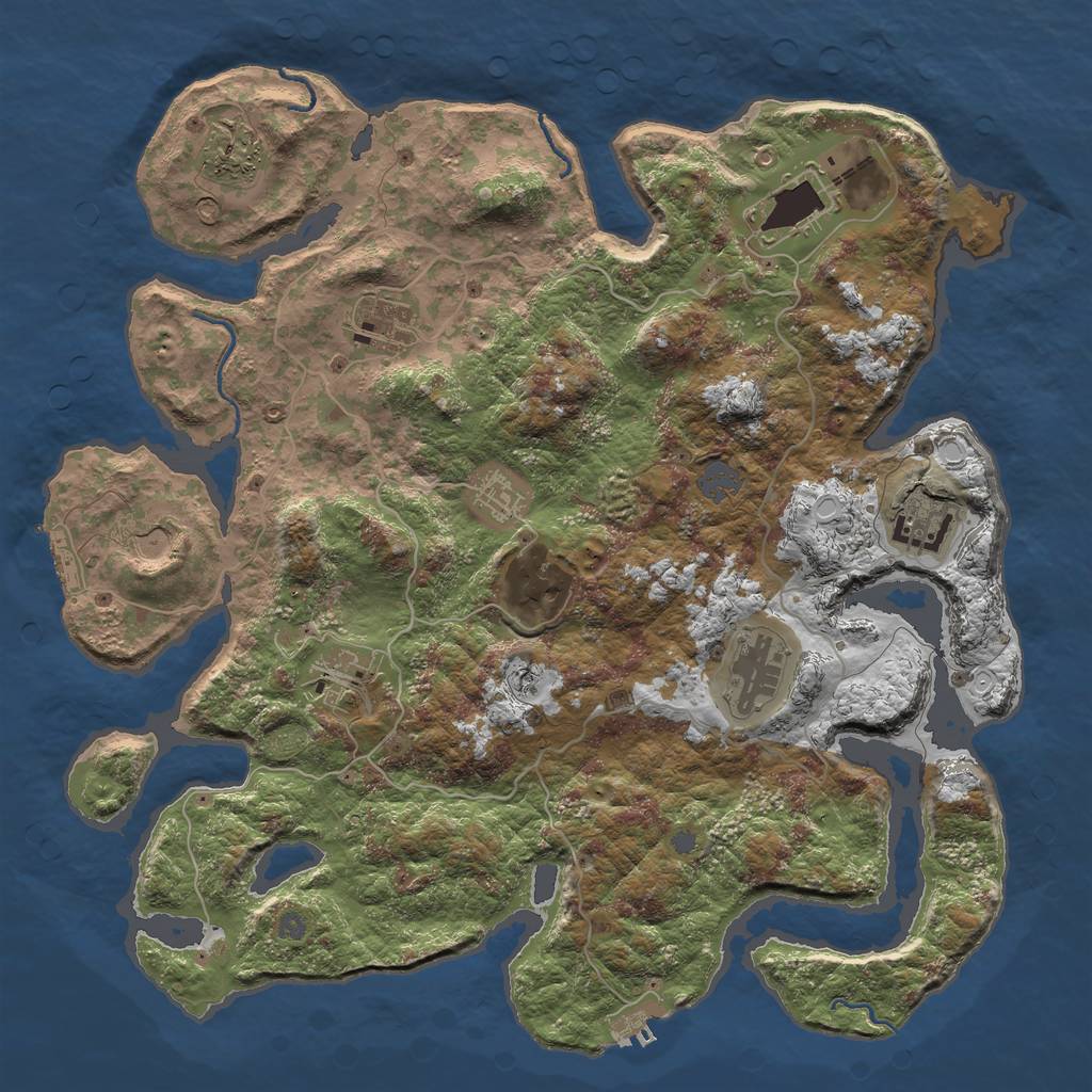 Rust Map: Procedural Map, Size: 4000, Seed: 124432186, 16 Monuments