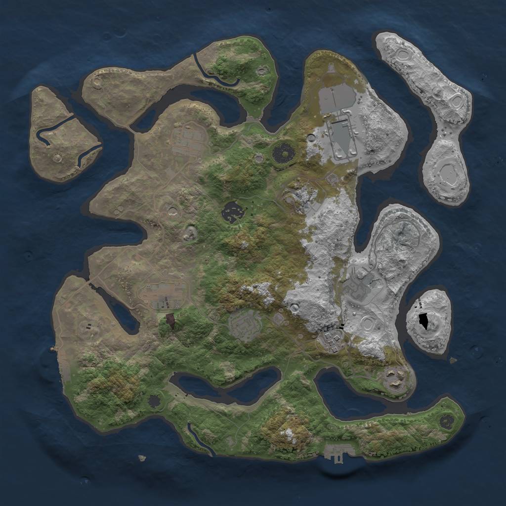 Rust Map: Procedural Map, Size: 3600, Seed: 456546846, 17 Monuments