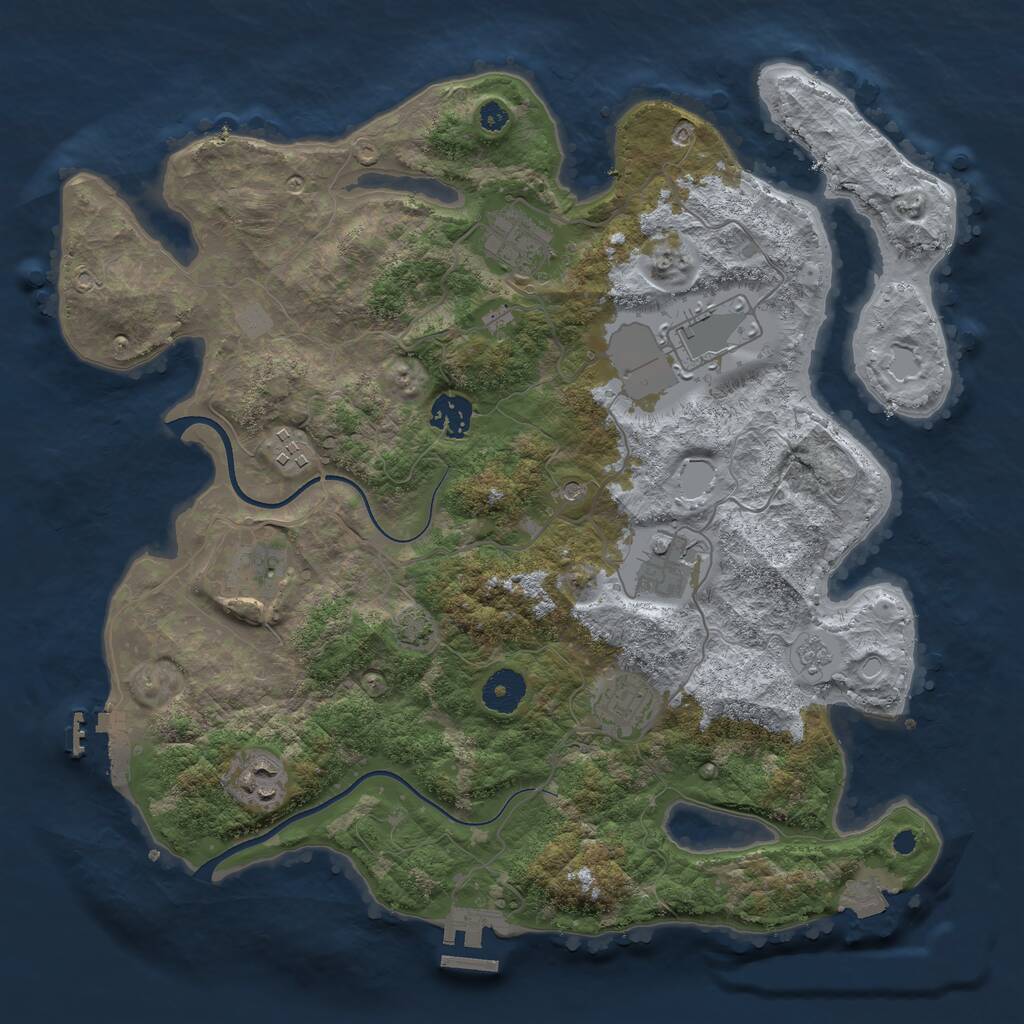 Rust Map: Procedural Map, Size: 3600, Seed: 456546846, 14 Monuments