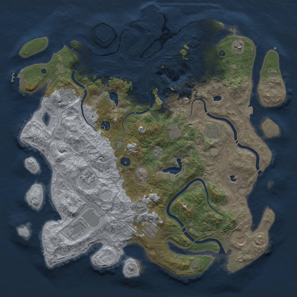 Rust Map: Procedural Map, Size: 4600, Seed: 156890, 16 Monuments