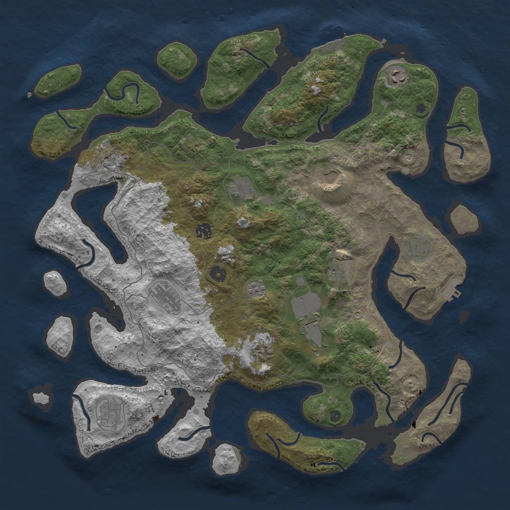 Rust Map: Procedural Map, Size: 4600, Seed: 156890, 16 Monuments
