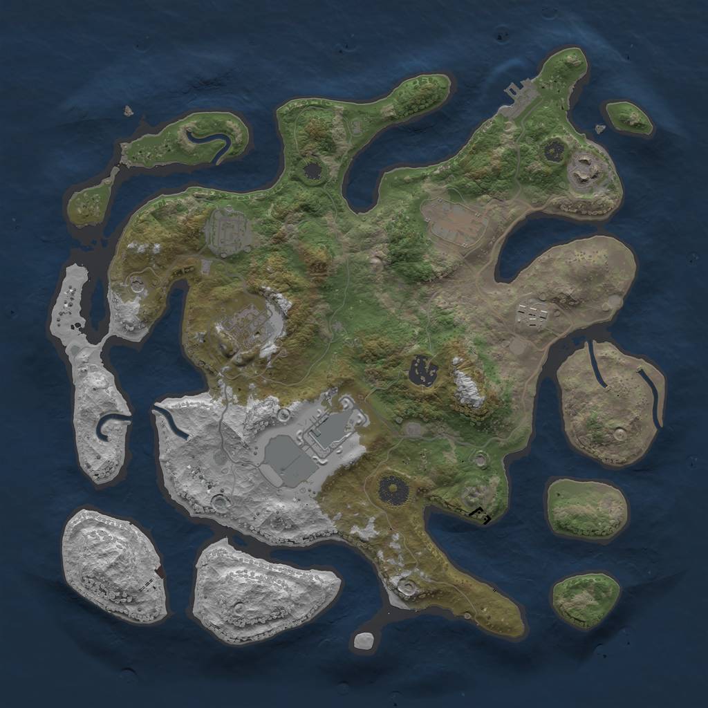 Rust Map: Procedural Map, Size: 3550, Seed: 69134, 11 Monuments