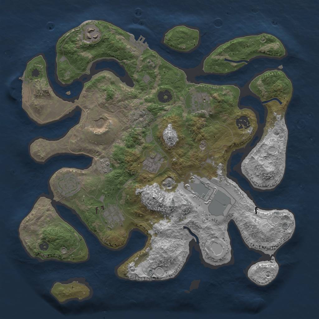 Rust Map: Procedural Map, Size: 3500, Seed: 677820, 20 Monuments