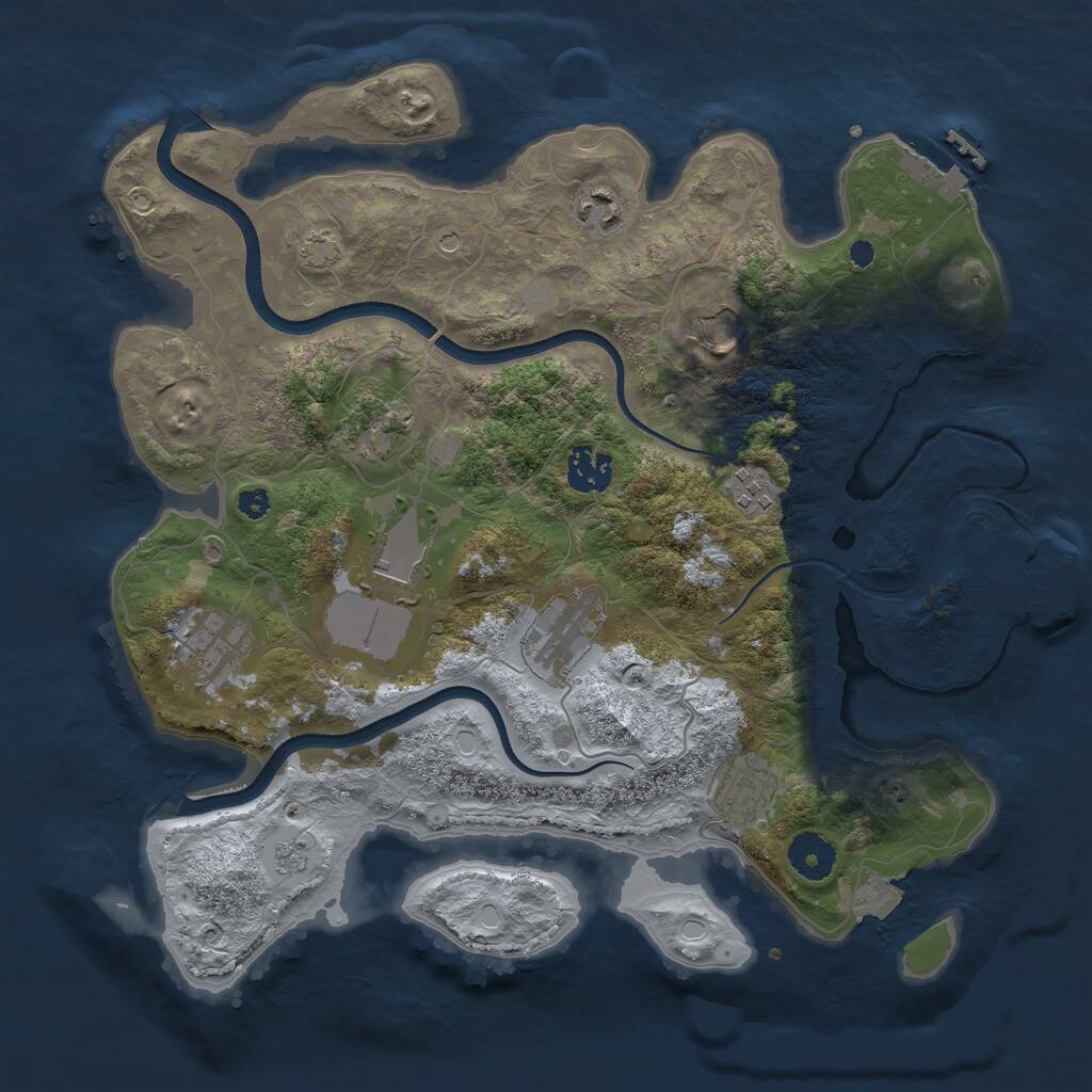 Rust Map: Procedural Map, Size: 3500, Seed: 472456, 15 Monuments