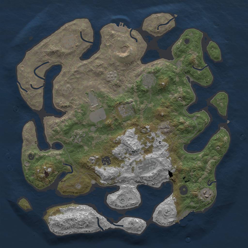 Rust Map: Procedural Map, Size: 4000, Seed: 32234566, 15 Monuments