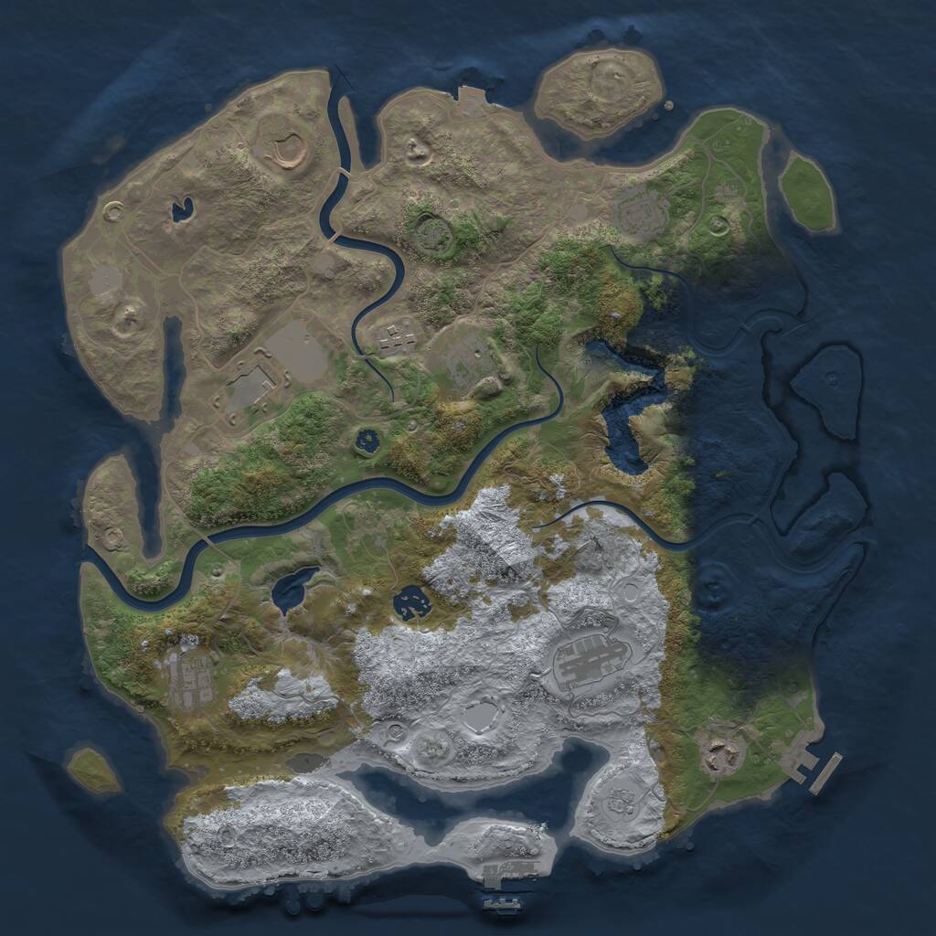 Rust Map: Procedural Map, Size: 4000, Seed: 32234566, 15 Monuments