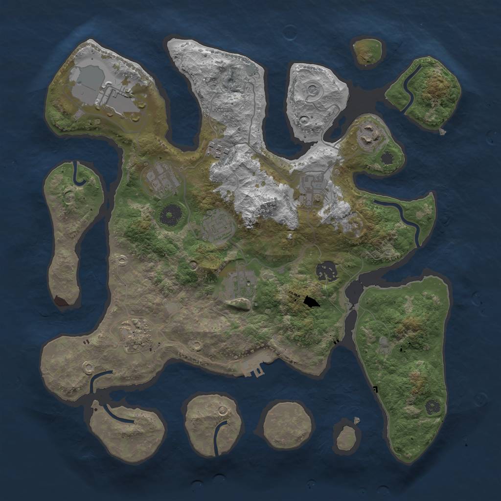 Rust Map: Procedural Map, Size: 3500, Seed: 292956, 13 Monuments