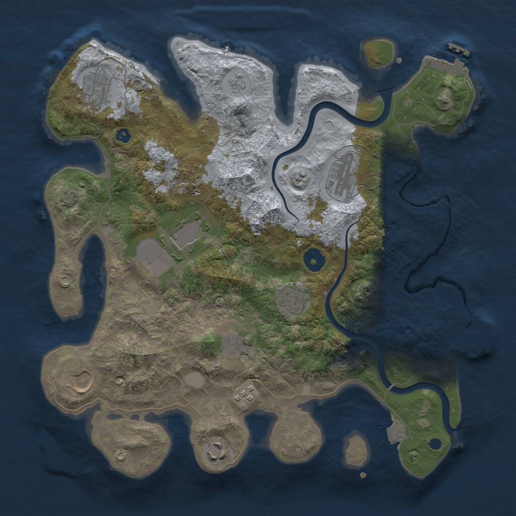 Rust Map: Procedural Map, Size: 3500, Seed: 292956, 15 Monuments