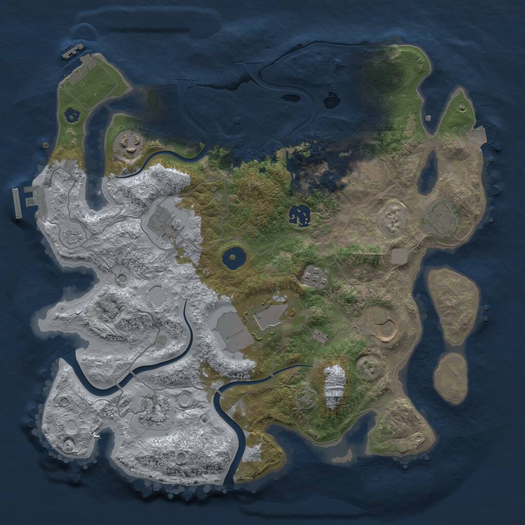 Rust Map: Procedural Map, Size: 3500, Seed: 330525, 15 Monuments