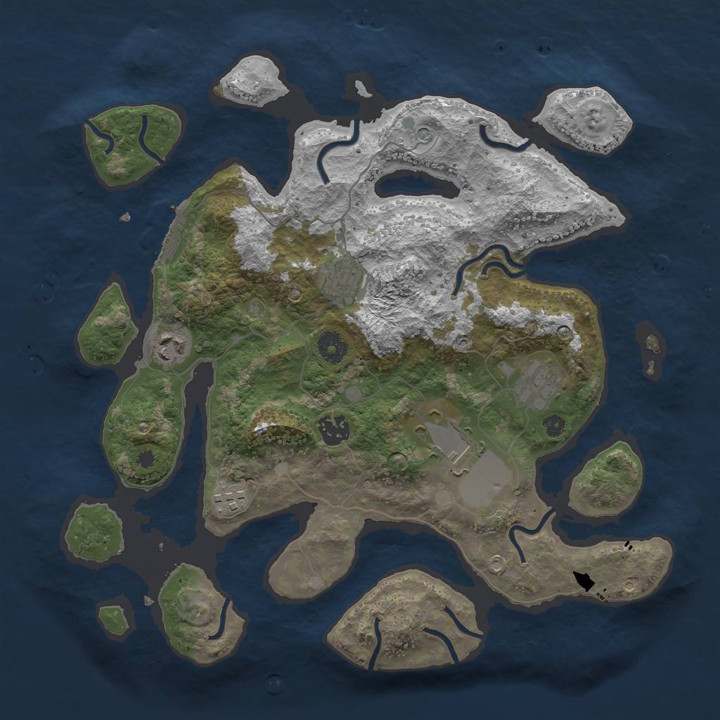 Rust Map: Procedural Map, Size: 3500, Seed: 589999901, 10 Monuments