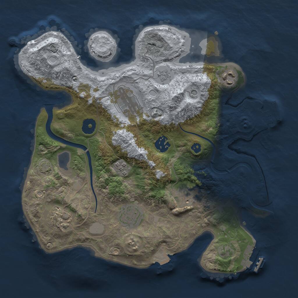 Rust Map: Procedural Map, Size: 3000, Seed: 589361005, 13 Monuments