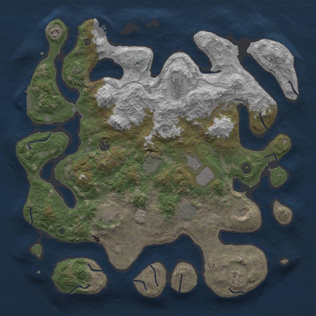 Rust Map: Procedural Map, Size: 4500, Seed: 14898, 15 Monuments