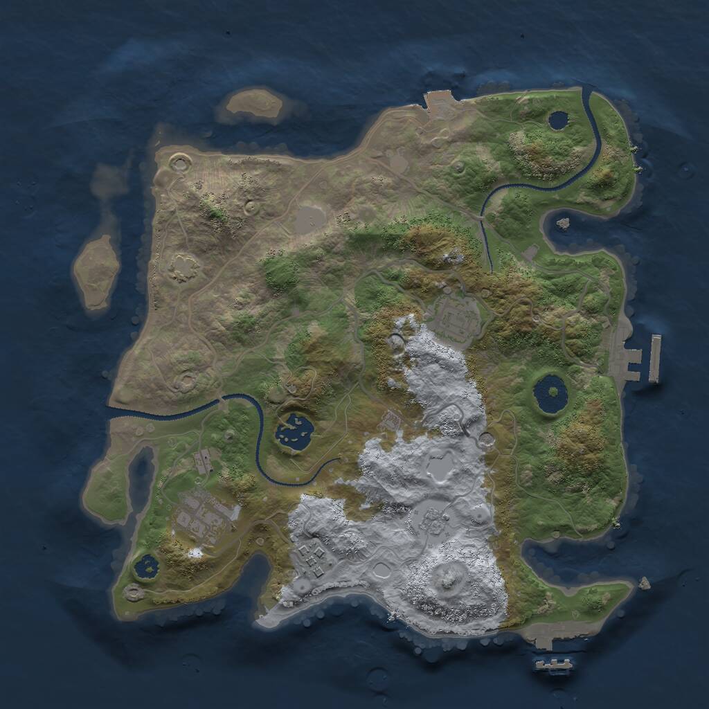 Rust Map: Procedural Map, Size: 3000, Seed: 368, 10 Monuments