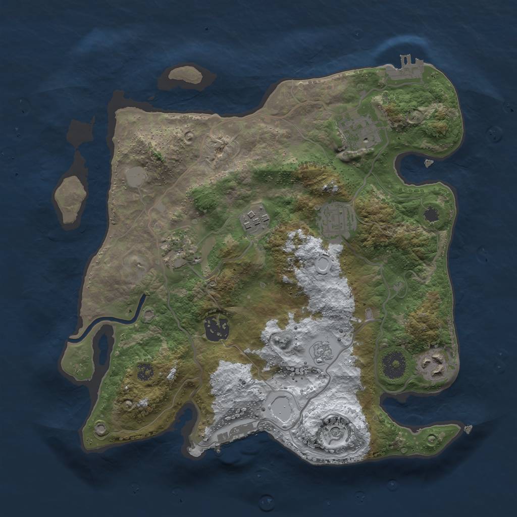 Rust Map: Procedural Map, Size: 3000, Seed: 368, 15 Monuments