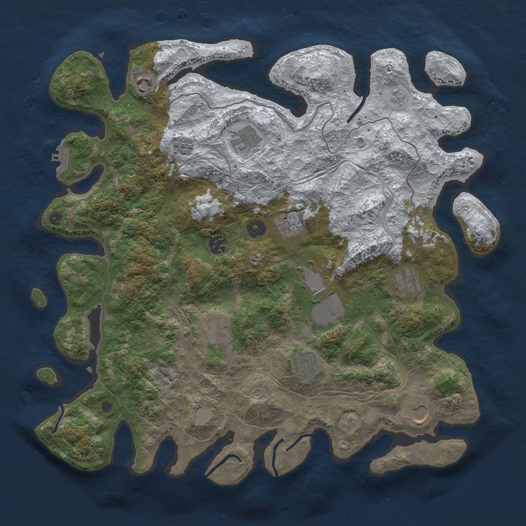 Rust Map: Procedural Map, Size: 4250, Seed: 26448, 18 Monuments