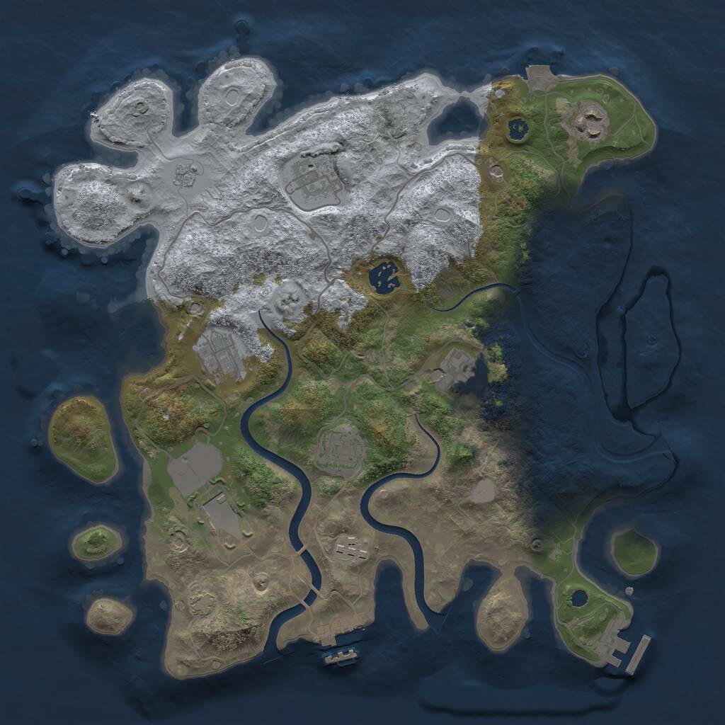 Rust Map: Procedural Map, Size: 3500, Seed: 8367095, 14 Monuments