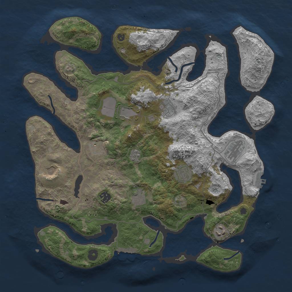 Rust Map: Procedural Map, Size: 4000, Seed: 1411111166, 15 Monuments