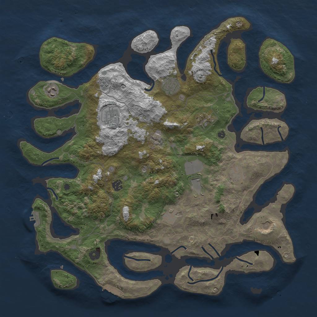 Rust Map: Procedural Map, Size: 4500, Seed: 8415651, 15 Monuments