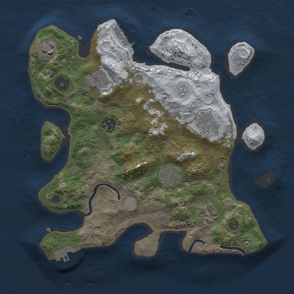 Rust Map: Procedural Map, Size: 3000, Seed: 2417475, 15 Monuments