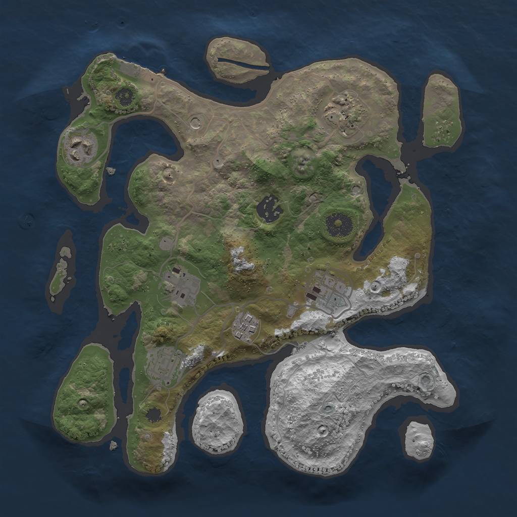 Rust Map: Procedural Map, Size: 3000, Seed: 83152, 11 Monuments