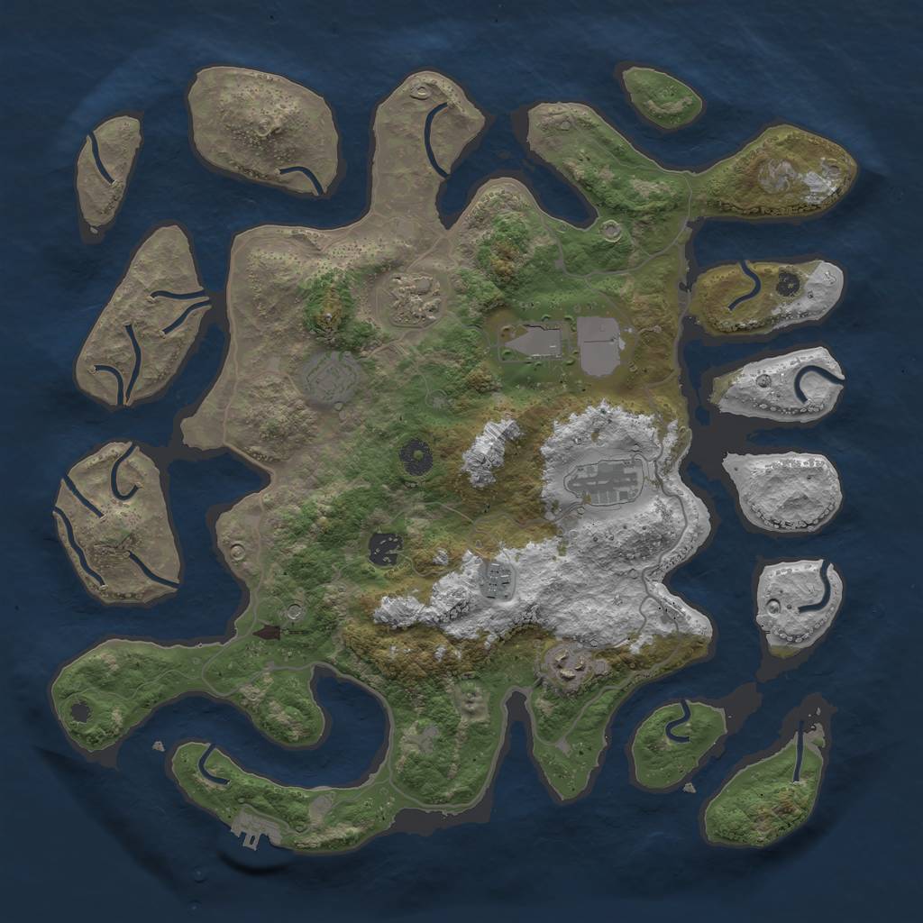 Rust Map: Procedural Map, Size: 4000, Seed: 25600, 11 Monuments