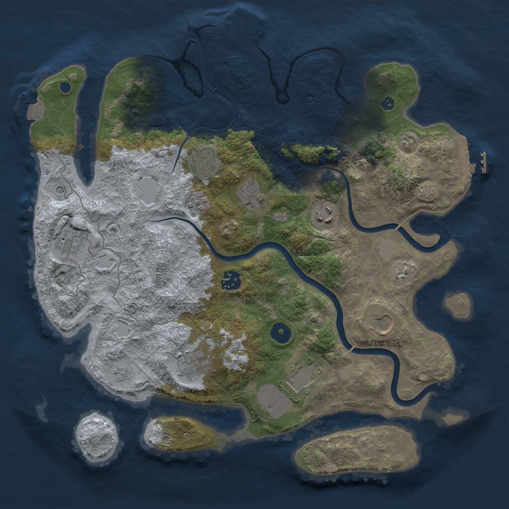 Rust Map: Procedural Map, Size: 3800, Seed: 8282866, 15 Monuments