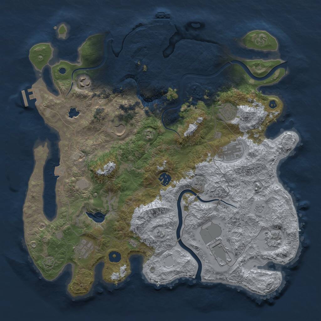 Rust Map: Procedural Map, Size: 4000, Seed: 58438486, 15 Monuments