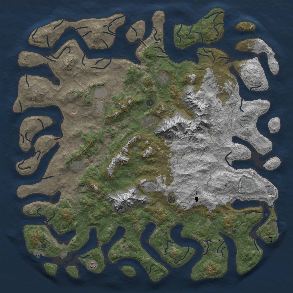 Rust Map: Procedural Map, Size: 6000, Seed: 6152415, 19 Monuments