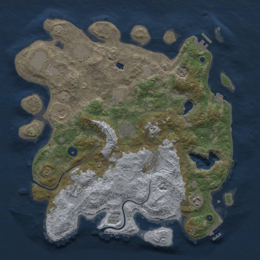 Rust Map: Procedural Map, Size: 4000, Seed: 871896, 15 Monuments