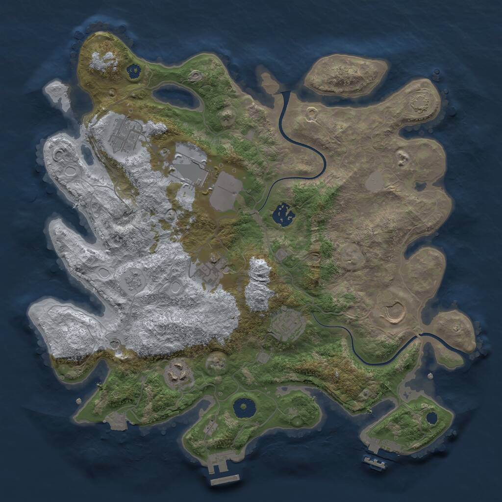 Rust Map: Procedural Map, Size: 3500, Seed: 95535462, 13 Monuments