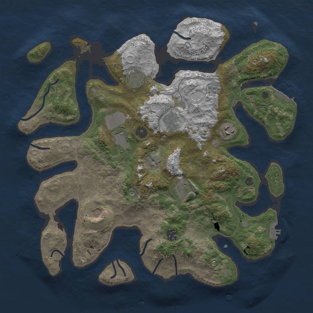 Rust Map: Procedural Map, Size: 4000, Seed: 1577, 19 Monuments