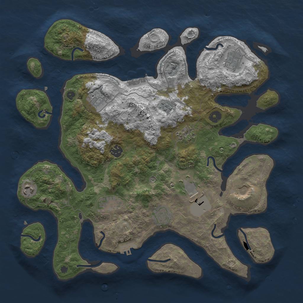 Rust Map: Procedural Map, Size: 3800, Seed: 300422021, 21 Monuments