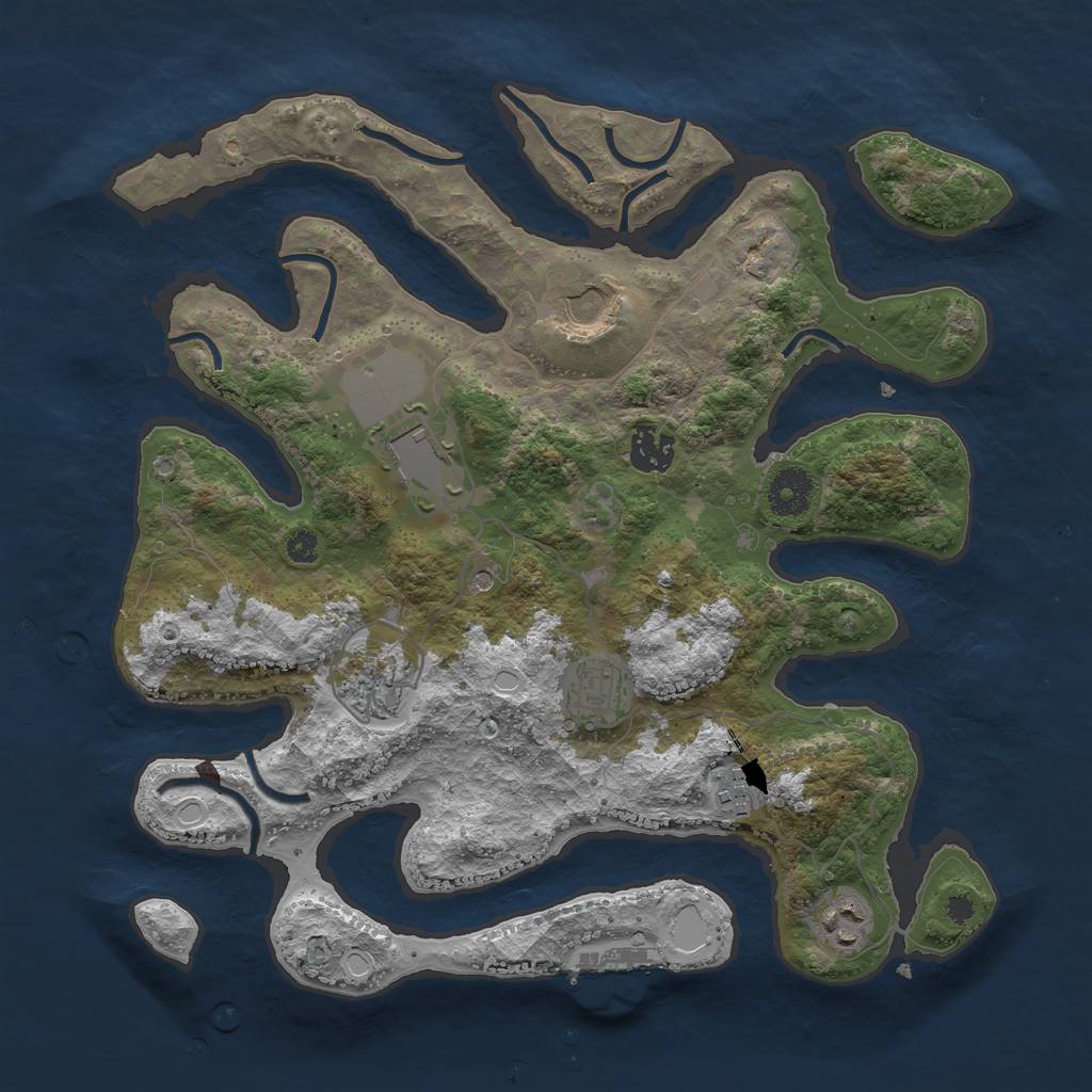 Rust Map: Procedural Map, Size: 3500, Seed: 578063, 17 Monuments