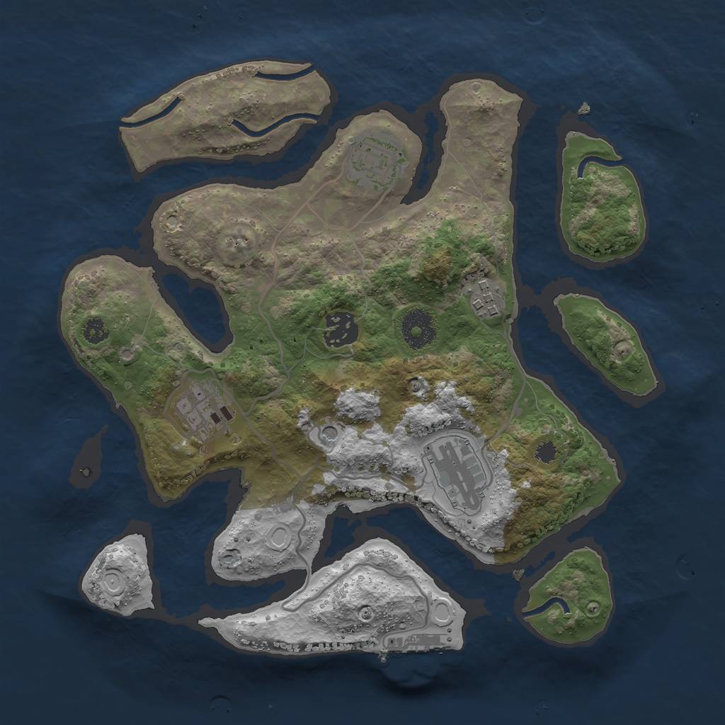 Rust Map: Procedural Map, Size: 3000, Seed: 2417496, 15 Monuments