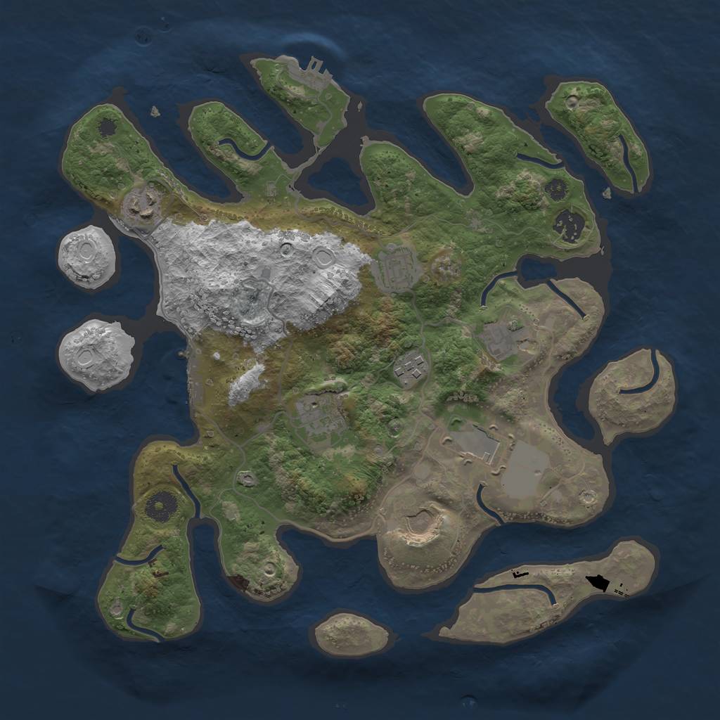 Rust Map: Procedural Map, Size: 3500, Seed: 417417, 15 Monuments