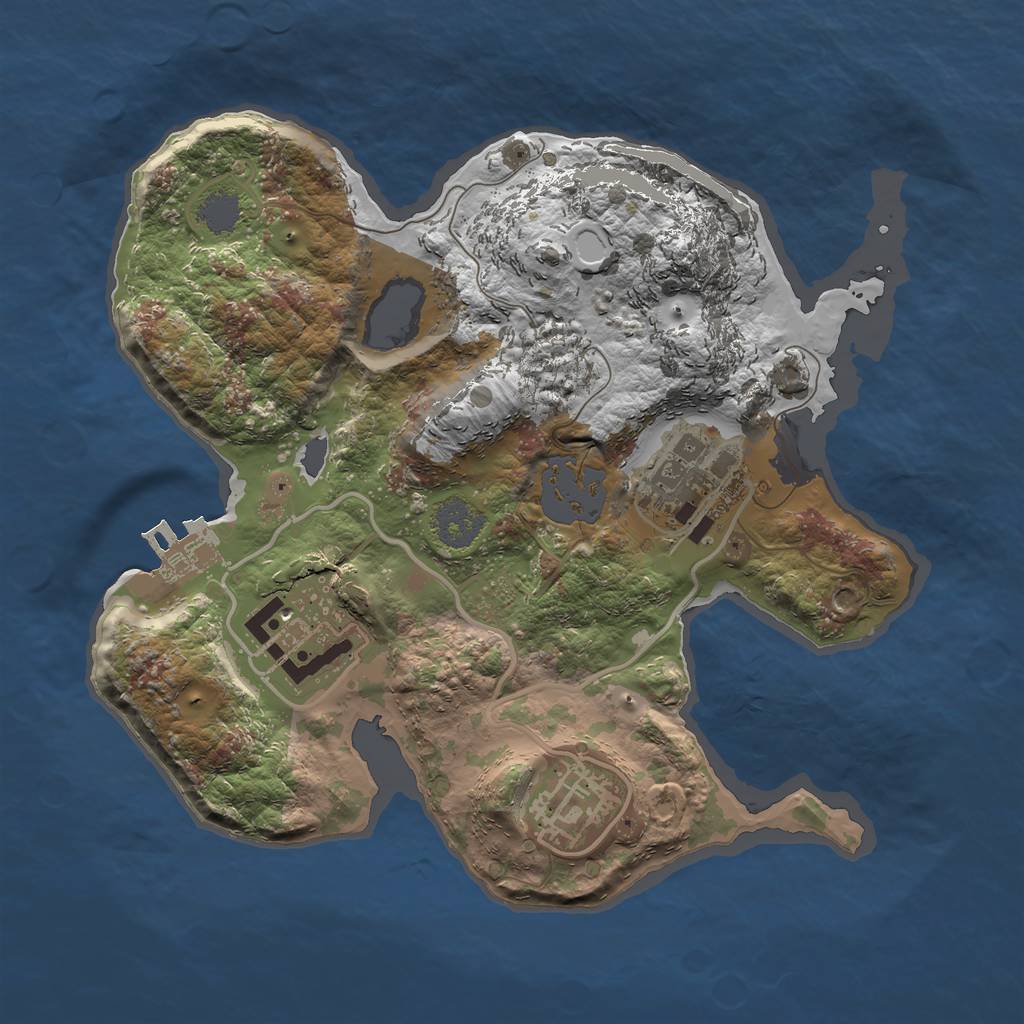 Rust Map: Procedural Map, Size: 2200, Seed: 464, 9 Monuments