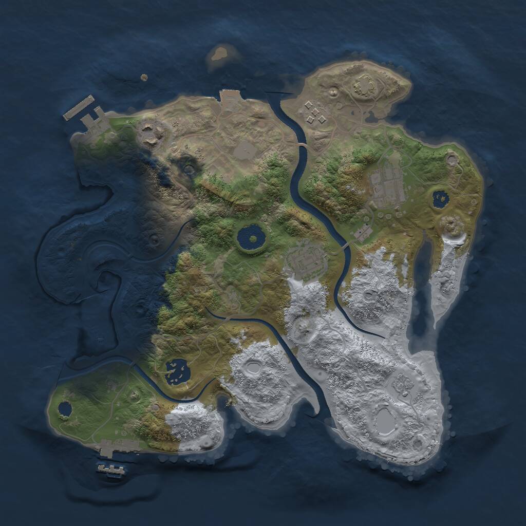 Rust Map: Procedural Map, Size: 3000, Seed: 2413455, 11 Monuments