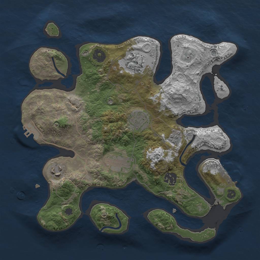 Rust Map: Procedural Map, Size: 3000, Seed: 1399713111, 13 Monuments